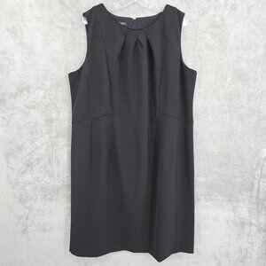 Talbots Classic Sheath Dress 18W Black Corpcore Chic Modern Office Retro Glam